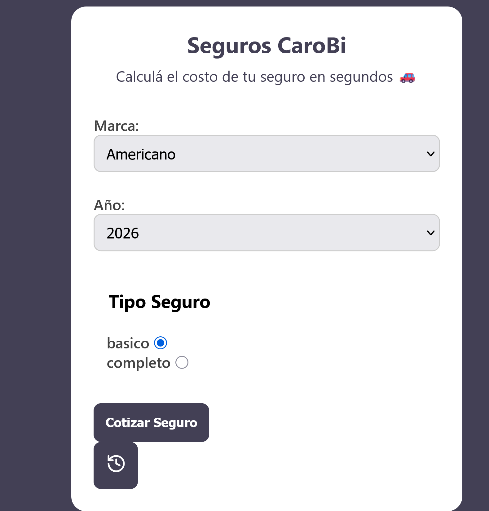 Cotizador de Seguros